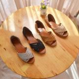 Giày sandal da rọ đan chéo CLARKS (Kem)