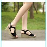 [HCM]giày sandal đế xuồng phối khóa kéo hở gót