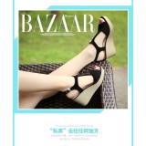 [HCM]giày sandal đế xuồng phối khóa kéo hở gót