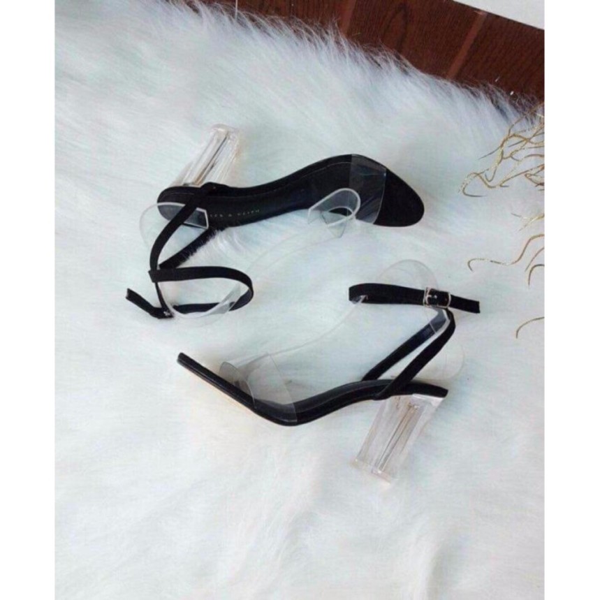 Giày sandal trong gót chéo 7p CG-0160 giá rẻ