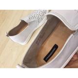 Giày Slip on lazer cut đế độn 4 phân VAGABOND (Trắng)