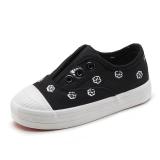 Giầy Slip on vải hình chân chó cho bé - Đen