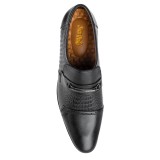 Men leather loafer shoes SUNPOLO SUS502 (black version)