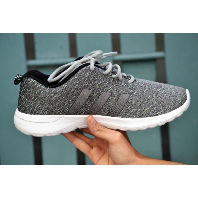 Giày thể thao sneakers nam siêu nhẹ dệt kim (Xám chấm xanh lá)