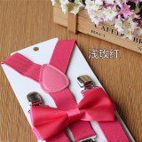 HengSong Unisex Trẻ em Dây Thắt Nơ Y-lưng Quần Kẹp Có Thể Điều Chỉnh Dây Đai Co Giãn Suspender Dây Nẹp Ánh Sáng hoa hồng-Đỏ-quốc tế