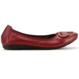HL7909 - Giày nữ búp bê Huy Hoàng da bò màu đỏ đô