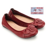 HL7909 - Giày nữ búp bê Huy Hoàng da bò màu đỏ đô