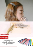 Kẹp cài tóc nữ cao cấp hình lá KL165 (Vàng) + Tặng 1 kẹp tóc màu sắc bất kì