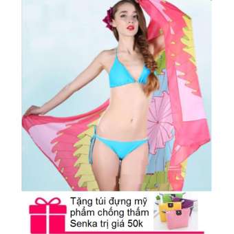 Khăn choàng / sarong đi biển + Tặng túi đựng mỹ phẩm