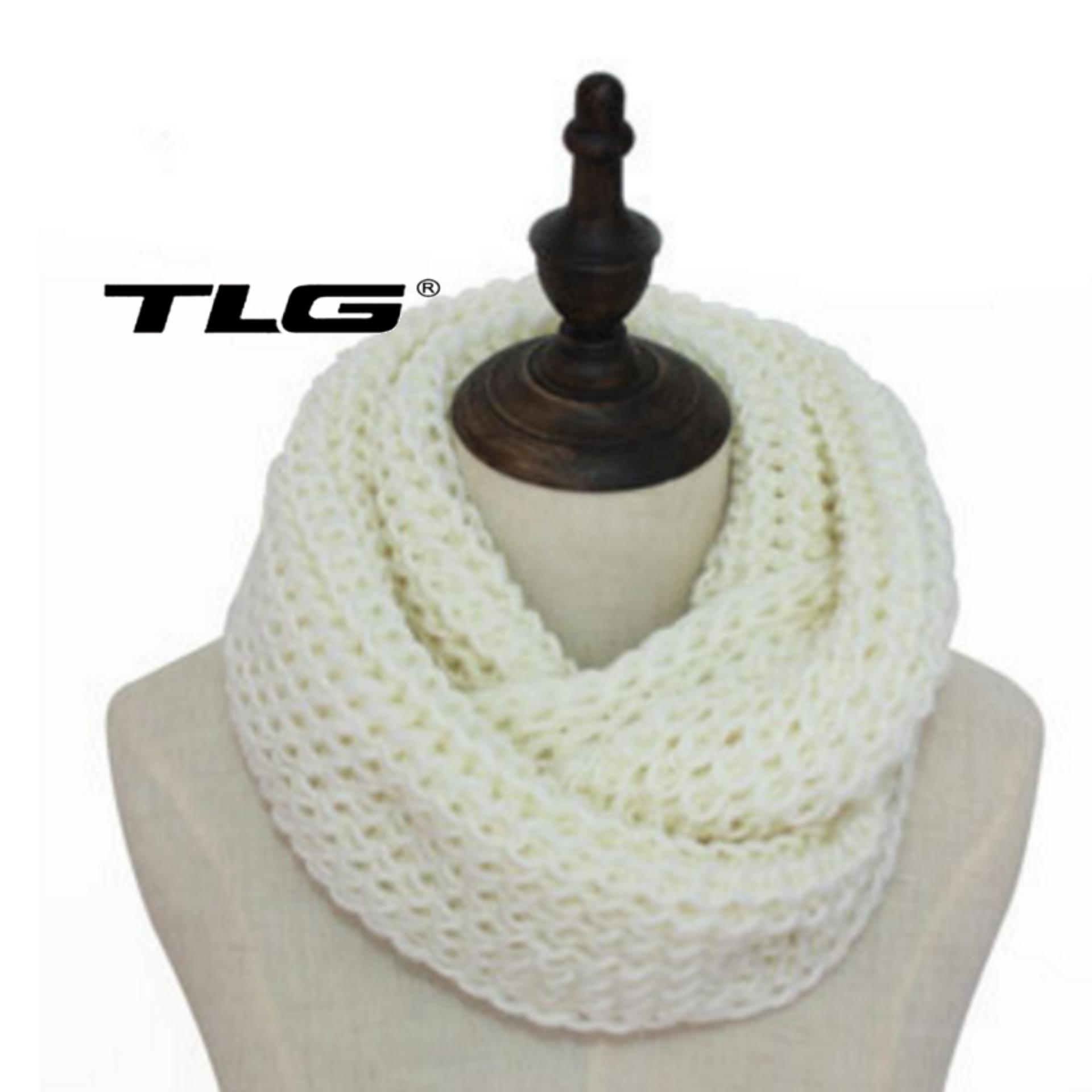 Khăn Len Choàng Cổ Dệt Kim Nhẹ TL6314-1 (Trắng)