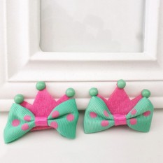 Giá bán Kid Girl Baby Crown Style Hairpin Hair Clips Princess Barrette Ribbon Random Color - intl