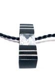 Mặt dây chuyền CoCo Design bằng gỗ Mun sừng cẩn đá topaz và bạc
