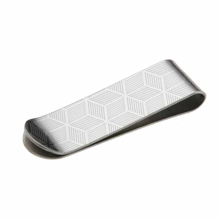 Metal Stainless Steel Print Money Clips Brass Card Holder Folder(Stripe) - intl