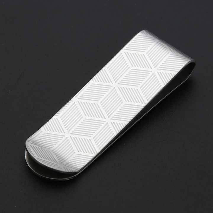 Metal Stainless Steel Print Money Clips Brass Card Holder Folder(Stripe) - intl