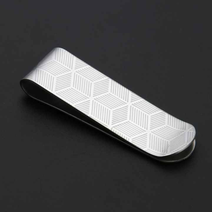 Metal Stainless Steel Print Money Clips Brass Card Holder Folder(Stripe) - intl