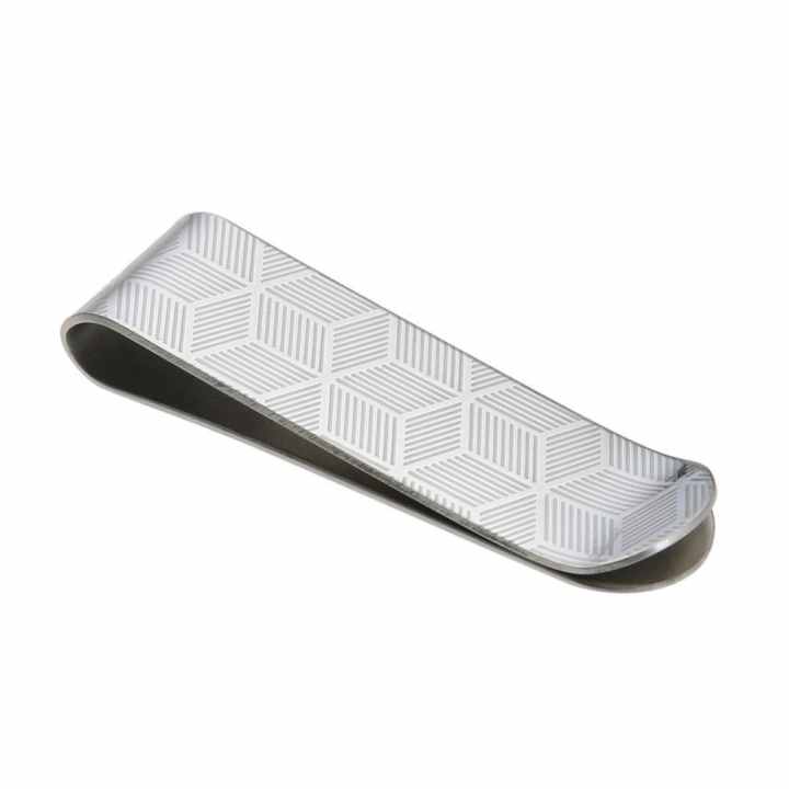 Metal Stainless Steel Print Money Clips Brass Card Holder Folder(Stripe) - intl