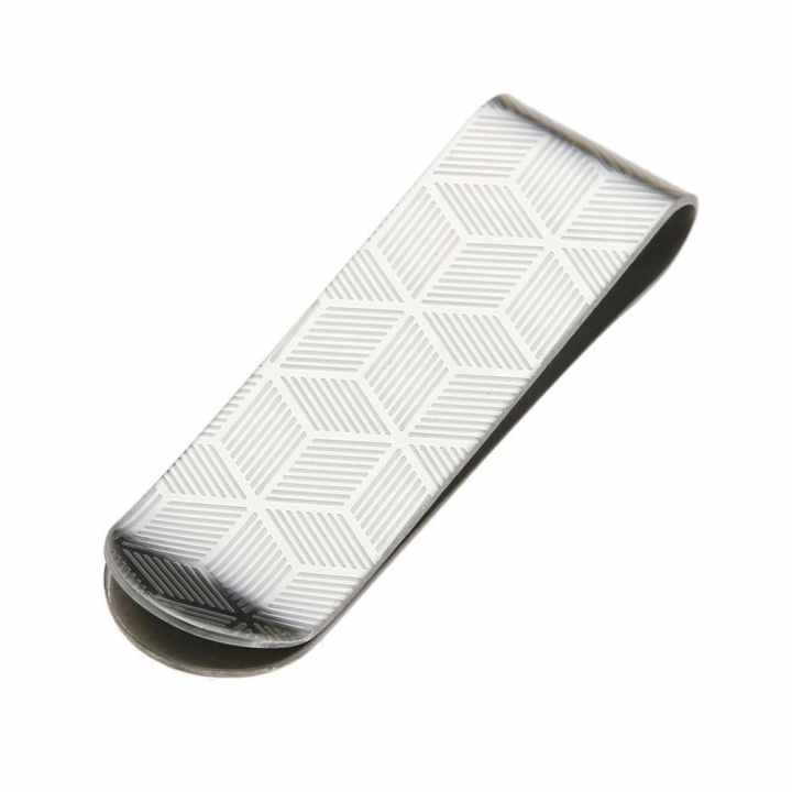 Metal Stainless Steel Print Money Clips Brass Card Holder Folder(Stripe) - intl