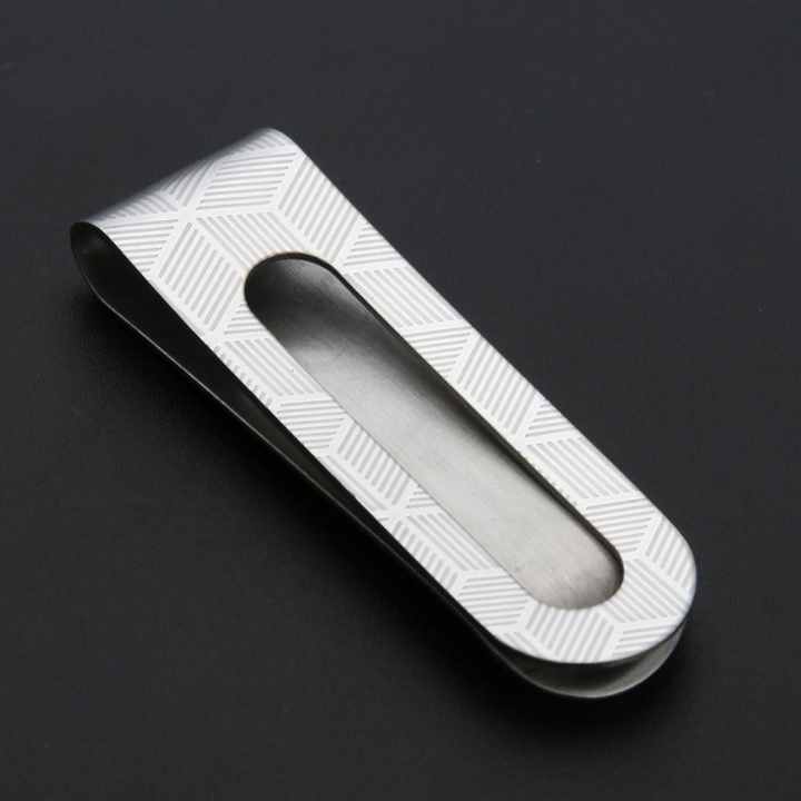 Metal Stainless Steel Print Money Clips Brass Card Holder Folder(Stripe) - intl