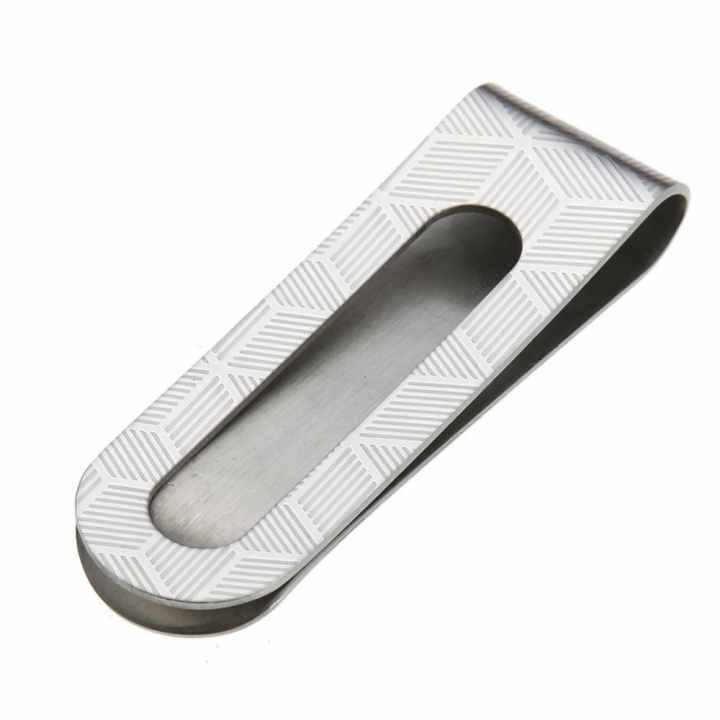 Metal Stainless Steel Print Money Clips Brass Card Holder Folder(Stripe) - intl