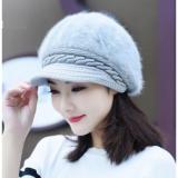 Mũ len, nón len lông xù mũi kết A060