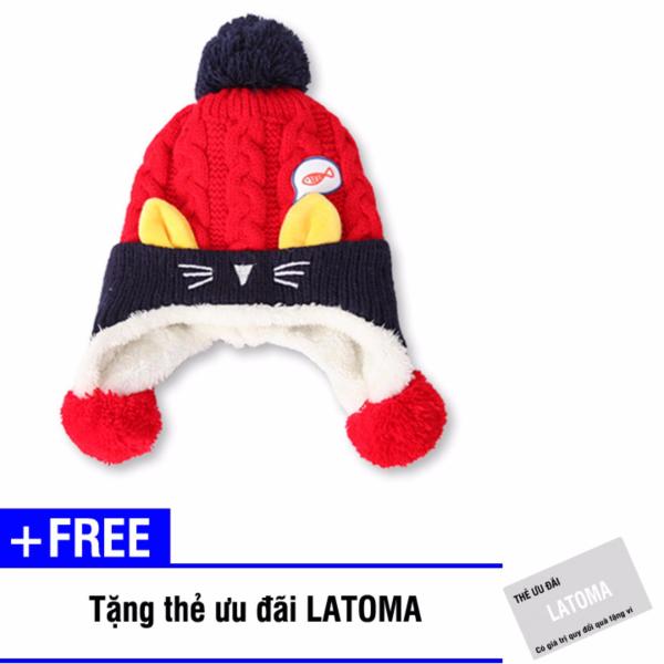 Mũ len thời trang bé gái Latoma S1411 (Đỏ) + Tặng kèm thẻ ưu đãi Latoma