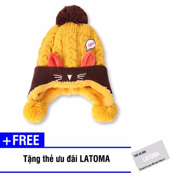 Mũ len thời trang bé gái Latoma S1413 (Vàng) + Tặng kèm thẻ ưu đãi Latoma