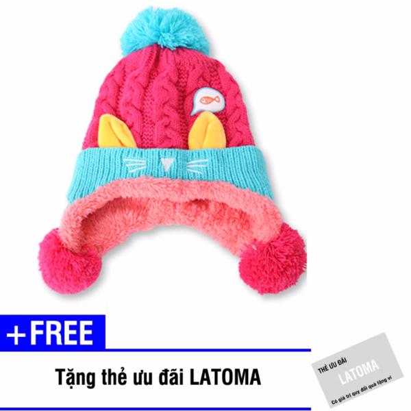 Mũ len thời trang bé gái Latoma S1415 (Hồng) + Tặng kèm thẻ ưu đãi Latoma