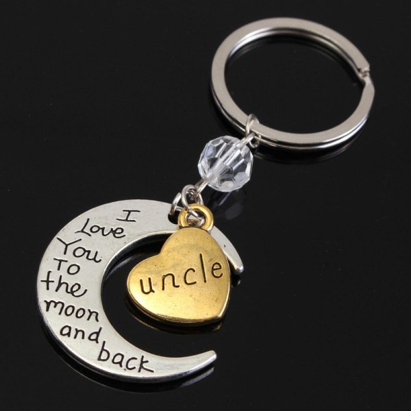 New Chic Family I LOVE YOU TO THE MOON AND BACK  keychain Key Ring Set Charms - intl