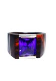 Nhẫn chế tác từ gỗ Cẩm Lai cẩn bạc I và đá Topaz