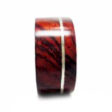 Nhẫn gỗ cẩm lai cẩn đường bạc nhuyễn CoCo Design