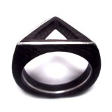 Nhẫn Gỗ mun Sừng cẩn bạc