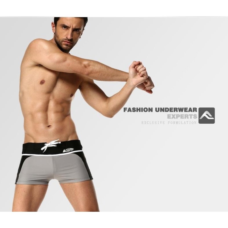 Nơi bán Quần bơi boxer nam Acefit xám viền đen