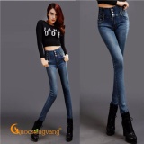 Quần jean lưng cao quần jean dáng ôm nhiều nút GLQ038
