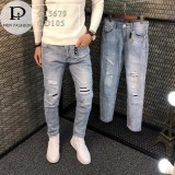Quần jean nam wash rách gối