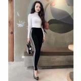 Quần Legging Dáng Thể Thao Viền Hai bên(màu đen)