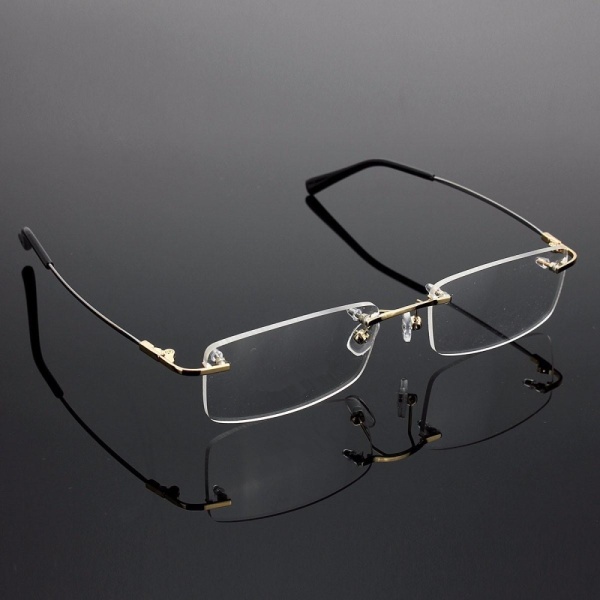 Rimless Glasses Lightest Rx Optical Eyeglasses Memory Titanium Spectacles Frame - intl
