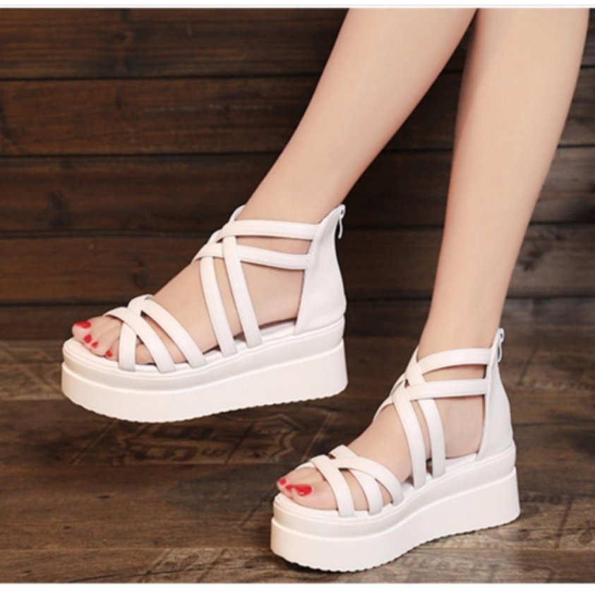 S011T - Giày sandal đế xuồng phong cách Hàn Quốc giá rẻ