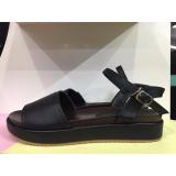 Sandal đế bằng 2 phân bản ngang TIGISH (Đen)