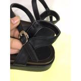 Sandal đế bằng 2 phân bản ngang TIGISH (Đen)