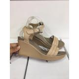 Sandal đế xuồng 8p quai xếp (Kem)