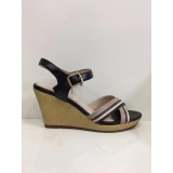 Sandal đế xuồng 9p quai chéo REBEKAH (Đen)