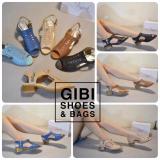 Sandal gót trụ 4 phân giả boot xương cá (Xanh dương)