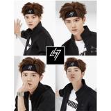 [HCM]Set 2 Băng Đô Thể Thao Thời Trang In Chữ Vải Len - Đen