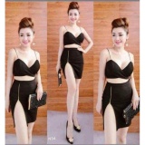 Sét áo 2 dây chân váy xẻ đùi