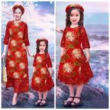 SET ÁO DÀI IN HỌA TIẾT (CHO BÉ) KÈM CHÂN VẤY BEYEU1688 - BY2025 (ĐỎ)  ĐỦ SIZE
