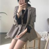 [HCM]Set bộ vest nữ caro (áo vest+chân váy) size M