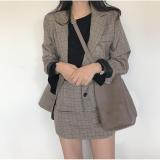 [HCM]Set bộ vest nữ caro (áo vest+chân váy) size M