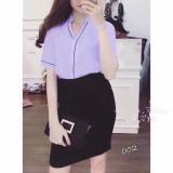 Sét chân váy kèm áo sơ mi công sở nữ siêu xinh B387 (tím)