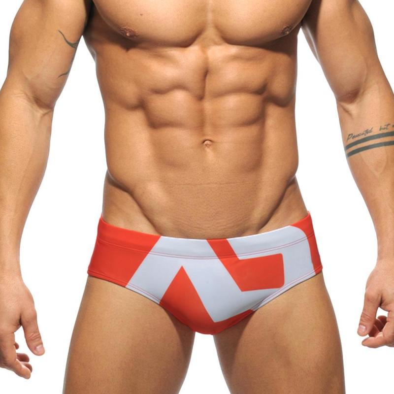 Nơi bán Sexy Nam Mùa Hè Quần Bơi Nhanh Khô Tam Giác Phong Cách Đồ Bơi Đồ Bơi Đường Viền Túi Quần Đùi Đi Biển có Quần Short Trắng và Cam size L-quốc tế