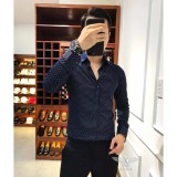 Sơ mi chấm (xanh đậm HOẠ TIẾT) lịch lãm
